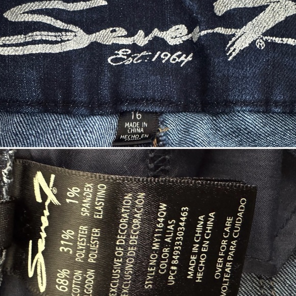 Seven7 dark wash stretch high rise skinny jeans 16 - Picture 8 of 9